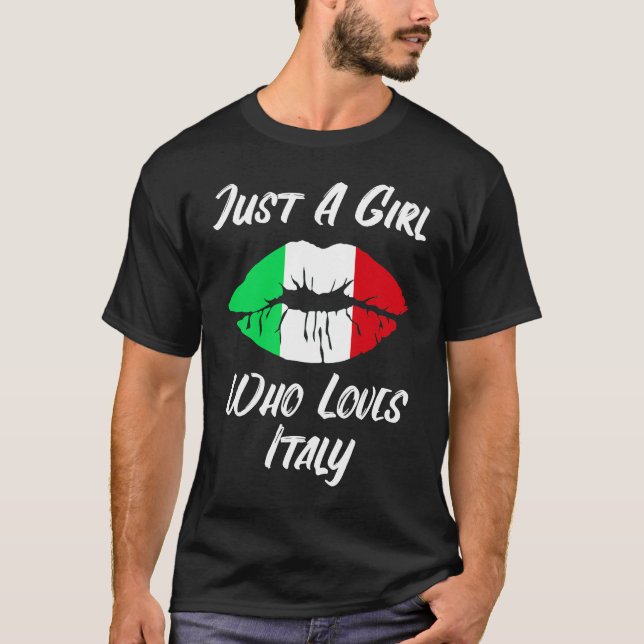 Lips and Mouth Love Italian Flag T-Shirt (Front)