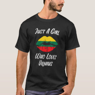 Lips and Mouth Love Lithuanian Flag Vilnius T-Shirt