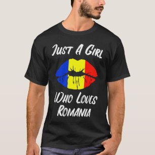 Lips and Mouth Love Romanian Flag Romania T-Shirt