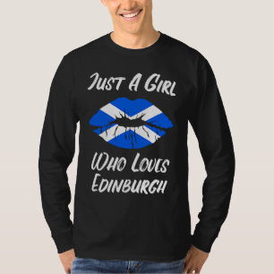 Lips and Mouth Love Scottish Flag Edinburgh T-Shirt