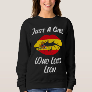 Lips and Mouth Love Spanish Flag Leon Sweatshirt