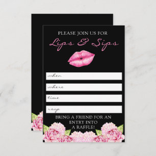 Lips and Sips Lipsense Party Invitation