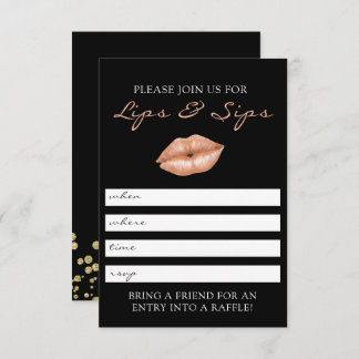 Lips and Sips Lipsense Party Invitation