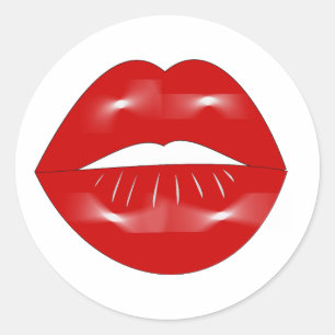 Lips Bachelorette Party Classic Round Sticker
