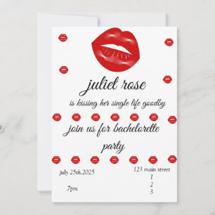 Lips Bachelorette Party Invitation