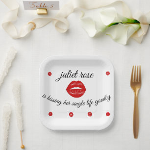 Lips Bachelorette Party Paper Plate