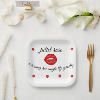 Lips Bachelorette Party Paper Plate