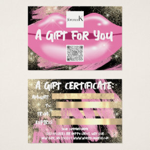 Lips Black Makeup Artist Studio Logo QR 100 Pieces