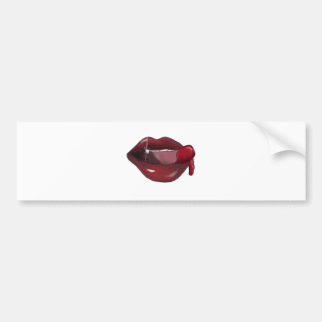 lips blood teeth shine bumper sticker (Front)