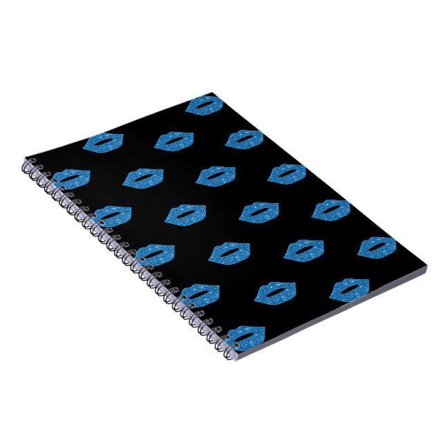 Lips Blue Kisses Black Makeup Artist Fancy Notebook (Right Side)