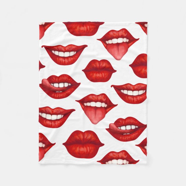 Lips Fleece Blanket (Front)
