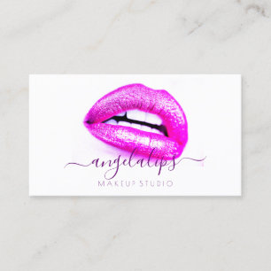 Lips Girly Pink Purple Business Card