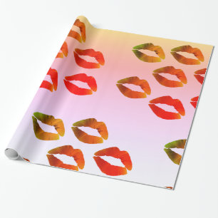 Lips Glossy Wrapping Paper, 30 in x 6 ft Paper