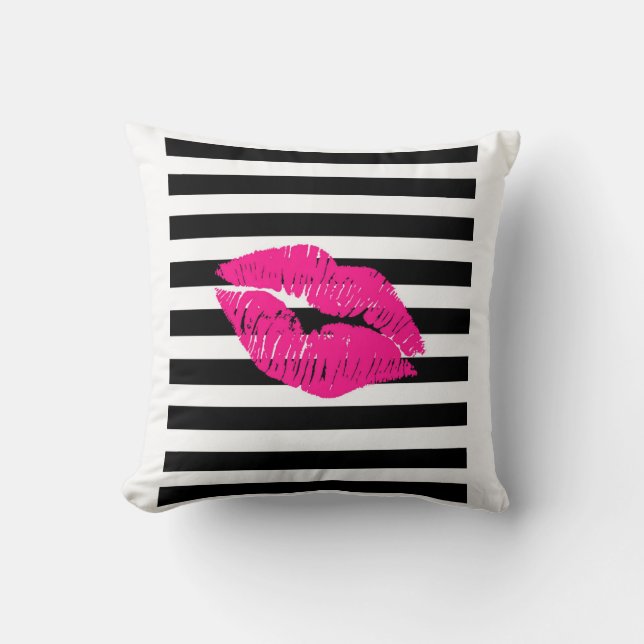 Lips, hot pink lips, pink lips, make up art, lipst cushion (Front)