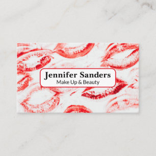Lips Imprint Background Kiss Make Up Artist Loyalty Card