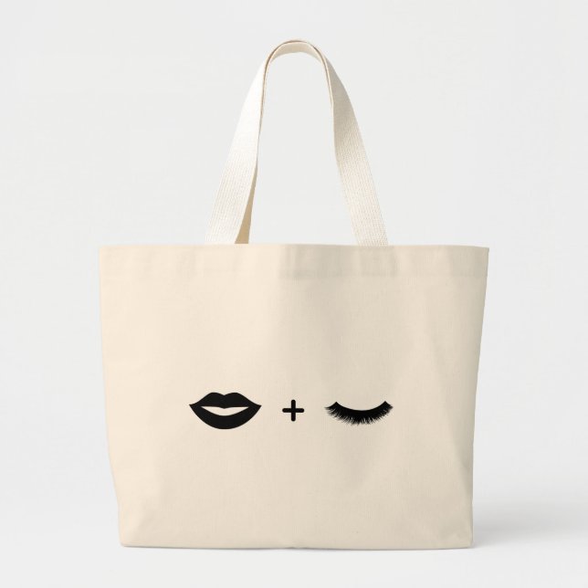 Lips + Lashes Tote Graphic (Front)