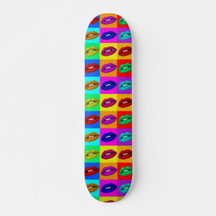 Lips, Lips, Lips Pop Art Skateboard