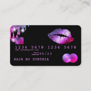 Lips makeup lipstick Credit Card Styled Rose Gold