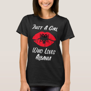 Lips Mouth Love Albanian Flag Albania T-Shirt