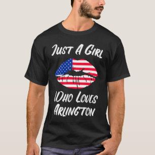 Lips Mouth Love American Flag Arlington T-Shirt