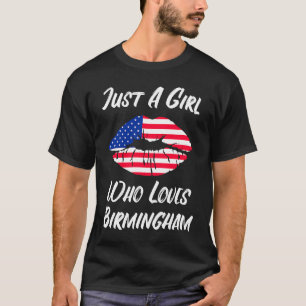 Lips Mouth Love American Flag Birmingham T-Shirt