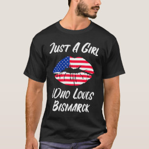 Lips Mouth Love American Flag Bismarck T-Shirt
