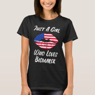 Lips Mouth Love American Flag Bismarck T-Shirt