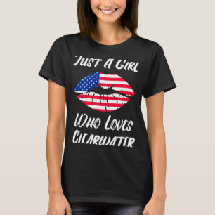 Lips Mouth Love American Flag Clearwater T-Shirt