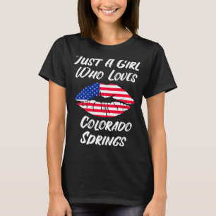 Lips Mouth Love American Flag Colorado Springs T-Shirt