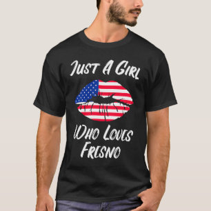 Lips Mouth Love American Flag Fresno T-Shirt