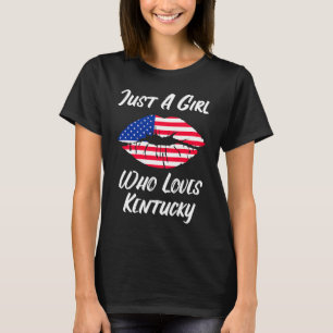 Lips Mouth Love American Flag Kentucky T-Shirt