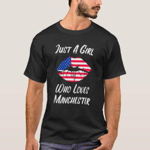 Lips Mouth Love American Flag Manchester T-Shirt