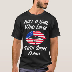Lips Mouth Love American Flag North Shore Oahu T-Shirt