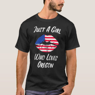 Lips Mouth Love American Flag Oregon T-Shirt