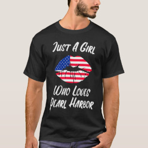 Lips Mouth Love American Flag Pearl Harbour T-Shirt
