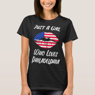 Lips Mouth Love American Flag Philadelphia T-Shirt
