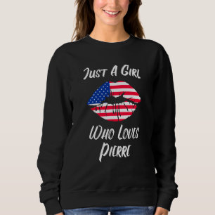 Lips Mouth Love American Flag Pierre Sweatshirt