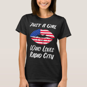 Lips Mouth Love American Flag Rapid City T-Shirt