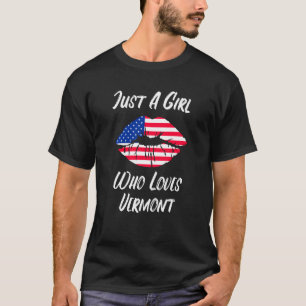 Lips Mouth Love American Flag Vermont T-Shirt