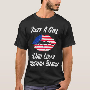 Lips Mouth Love American Flag Virginia Beach T-Shirt