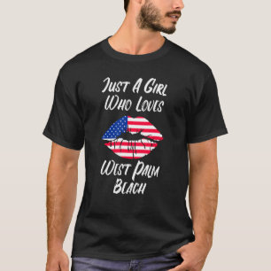Lips Mouth Love American Flag West Palm Beach T-Shirt