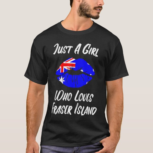 Lips Mouth Love Australian Flag Fraser Island T-Shirt (Front)