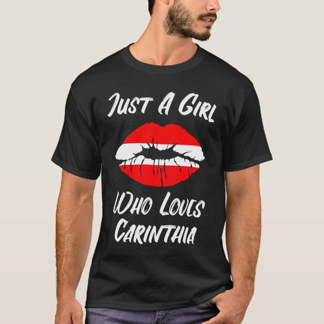 Lips Mouth Love Austria Flag Carinthia T-Shirt (Front)