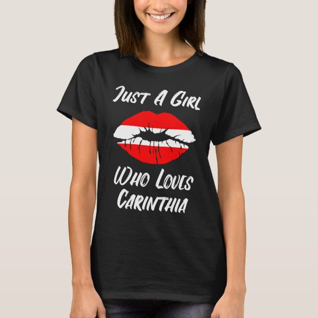 Lips Mouth Love Austria Flag Carinthia T-Shirt (Front)