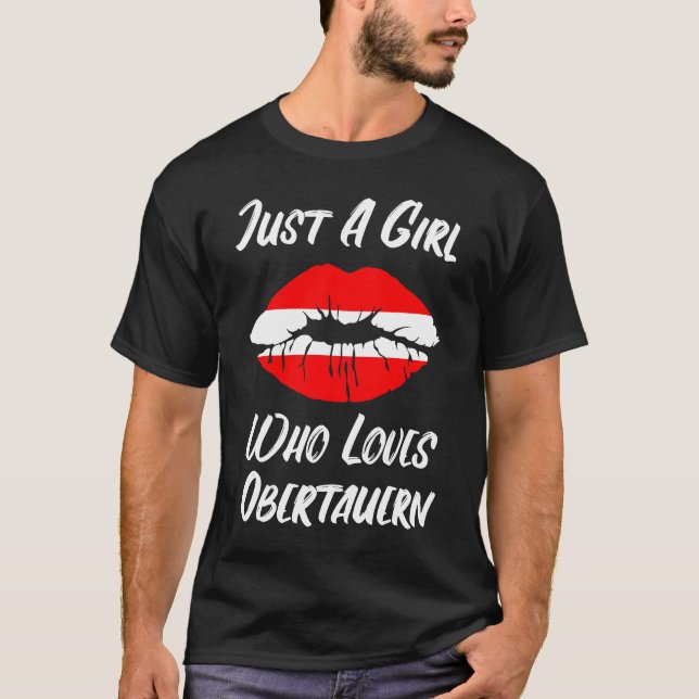 Lips Mouth Love Austria Flag Obertauern T-Shirt (Front)
