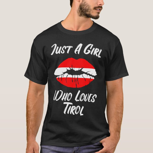 Lips Mouth Love Austria Flag Tyrol T-Shirt (Front)