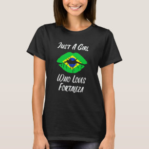 Lips Mouth Love Brazilian Flag Fortaleza T-Shirt