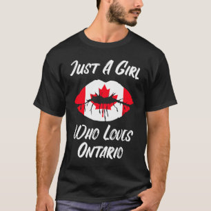 Lips Mouth Love Canadian Flag Ontario T-Shirt