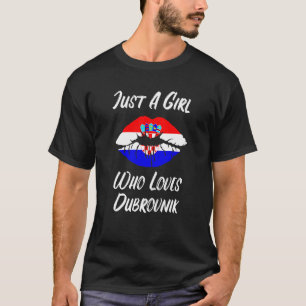 Lips Mouth Love Croatia Flag Dubrovnik T-Shirt