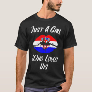 Lips Mouth Love Croatia Flag Vis T-Shirt